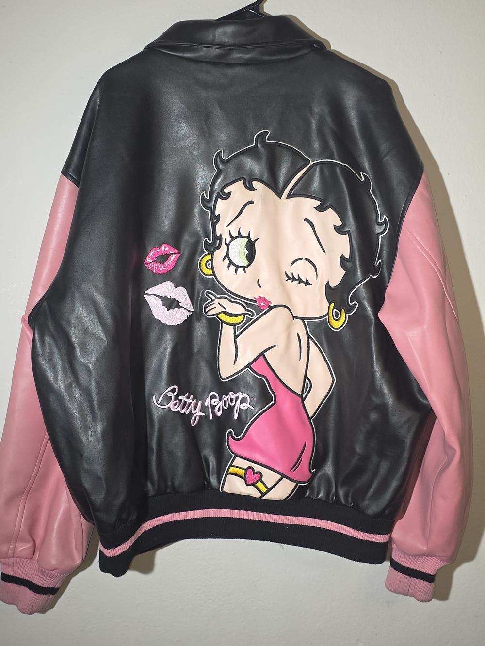 Betty Boop Black & Pink Faux Leather Jacket